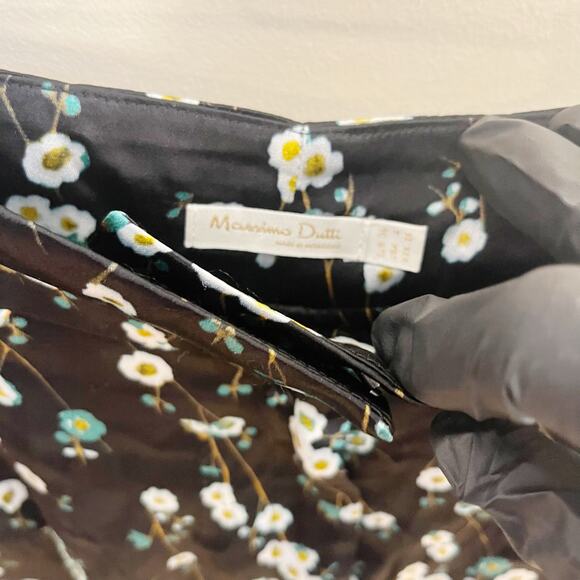 Massimo Dutti Women Silk Blend Black Floral Shorts Size 4 New - Picture 5 of 8